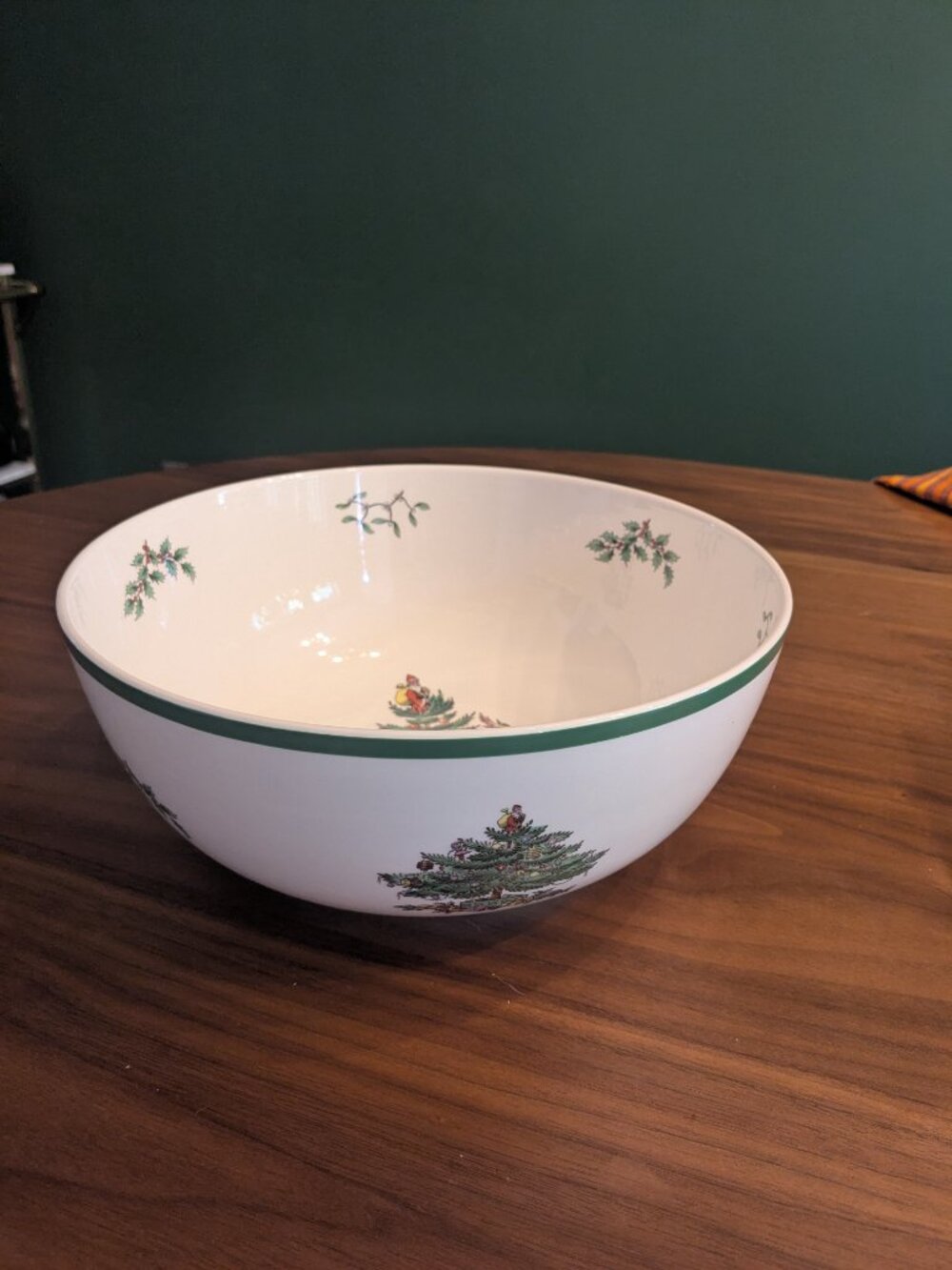 Spode Christmas Tree Large Round Bowl Serving Dish 9.75" England Holiday